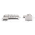 Sofa sectionnel gauche en tissu blanc coco Parker